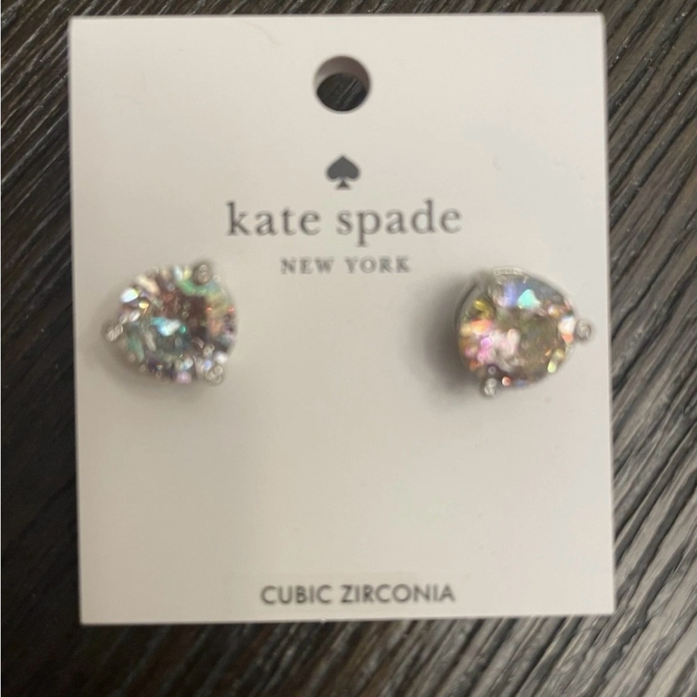 kate spade clear‎ AB stud earrings